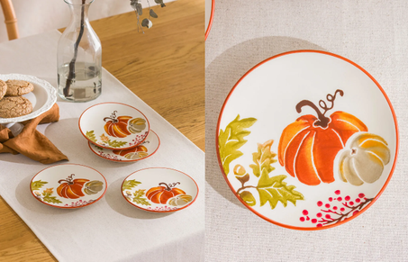 Lot de 4 assiettes à gâteau en céramique à imprimés mixtes 16 cm