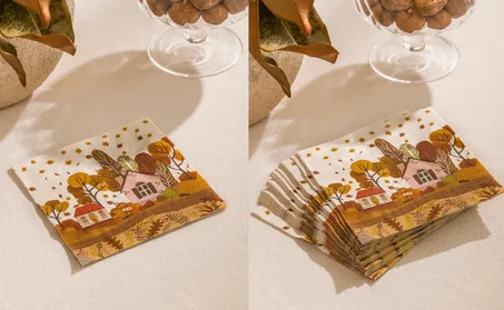 Serviettes en papier imprimées marron 20 pièces