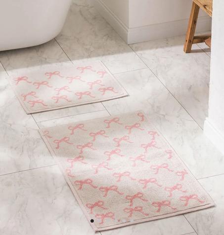 Tapis de bain imprimé nœud rose LCW HOME , lot de 2