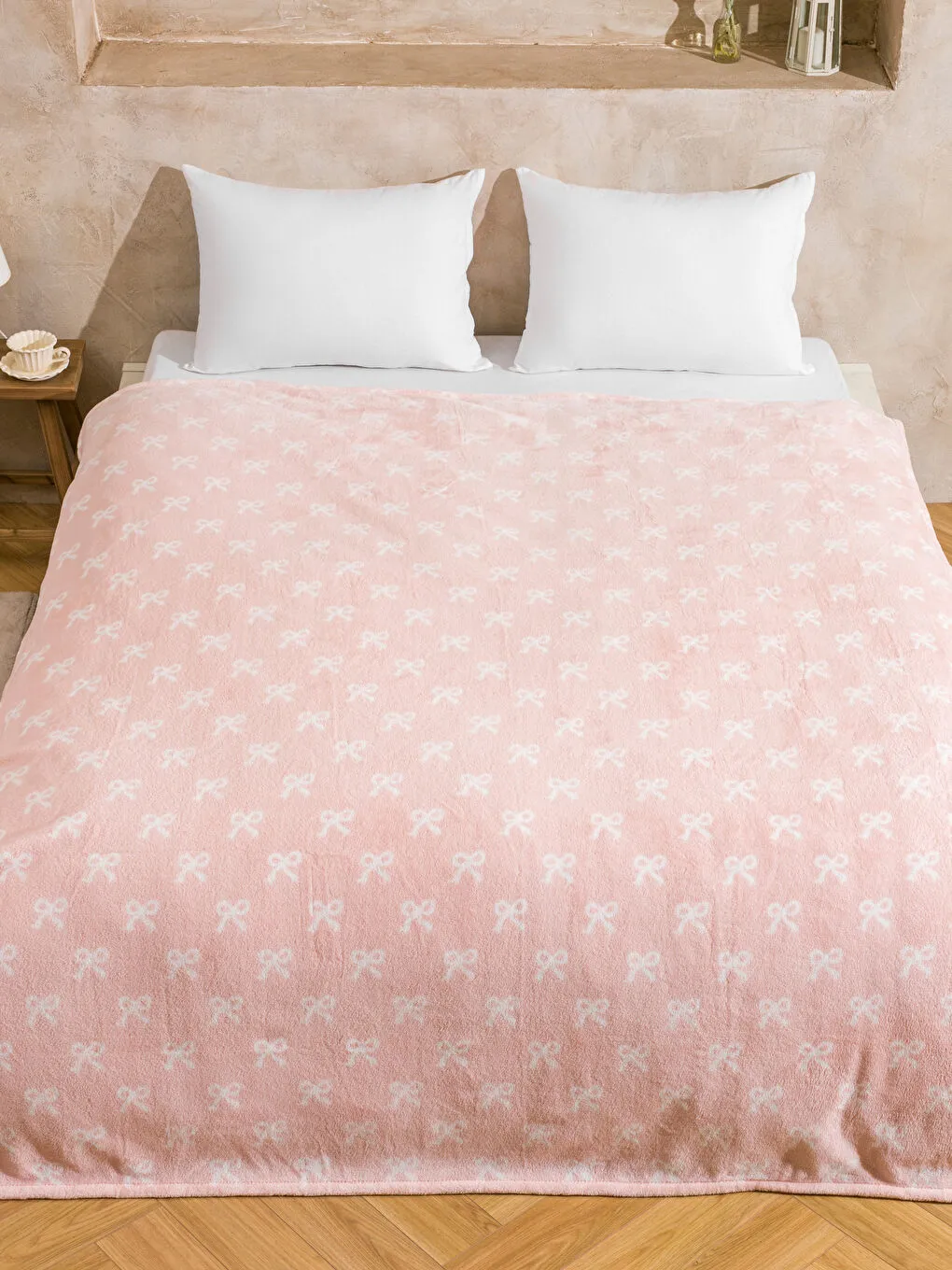 Couverture double détaillée avec nœud rose LCW HOME 200 x 220 cm