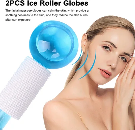 كرات تدليك الوجه ، كرة جليدية شفافة كريستالية
