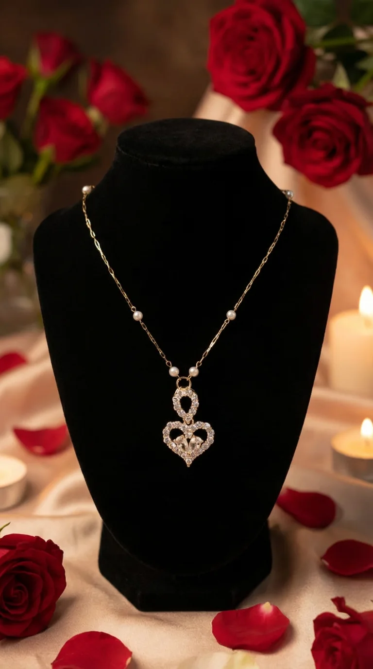 قلادة أنيقة مع علبة هدايا فاخرة