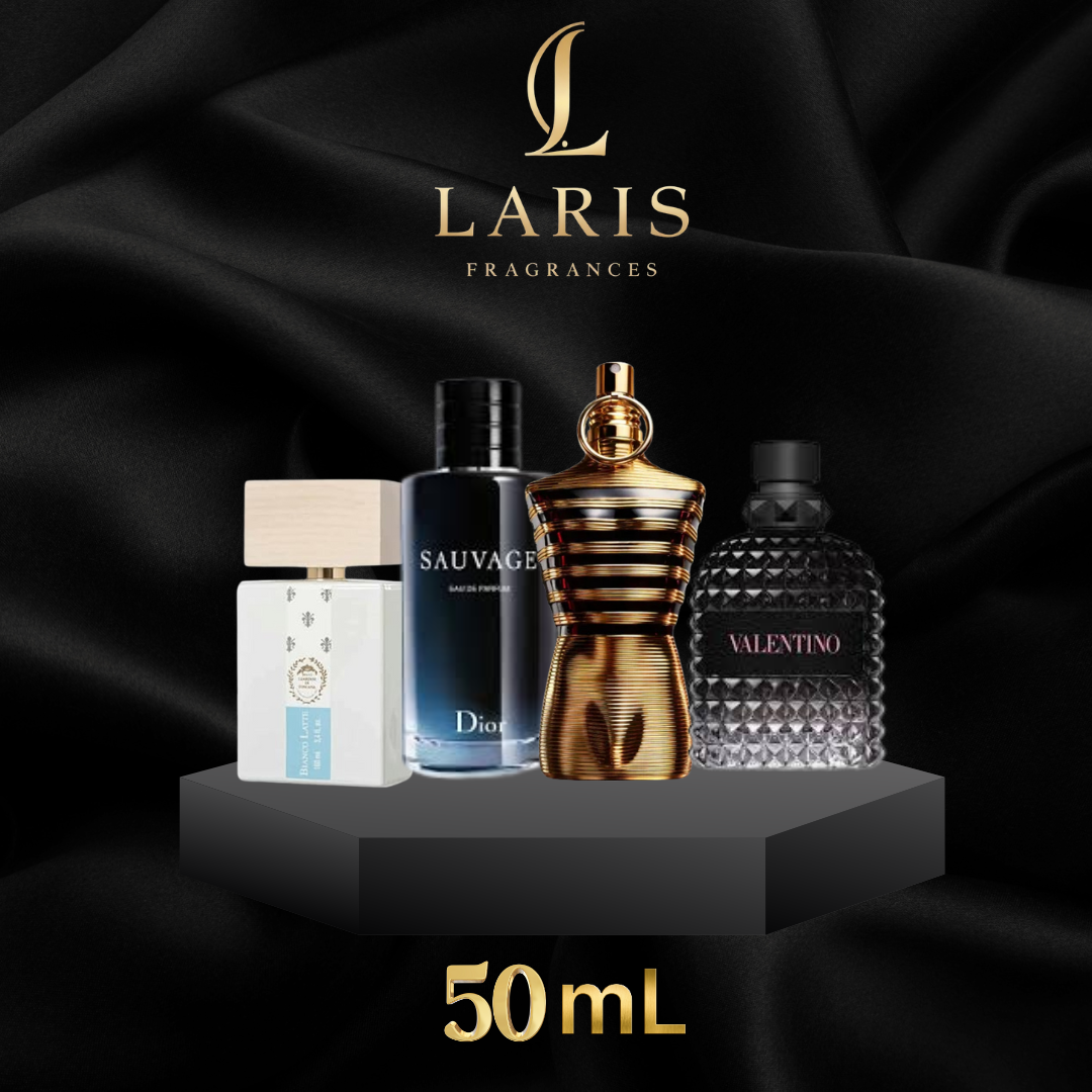 Bianco Latte+sauvage dior+JPG Le Male Elixir+Valentino uomo born in roma