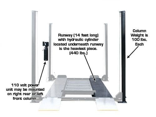 Garage PRO8000EXT 8,000 lb Extra Tall 4-Post Lift