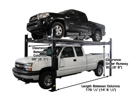 Garage PRO8000EXT-L 8,000 lb Extra Tall/Extra Long 4-Post Lift