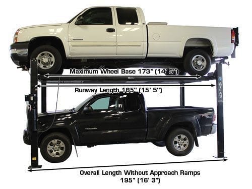Garage PRO8000EXT-L 8,000 lb Extra Tall/Extra Long 4-Post Lift