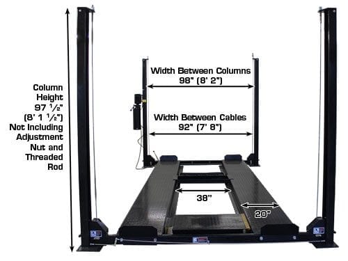 Garage PRO8000EXT-L 8,000 lb Extra Tall/Extra Long 4-Post Lift