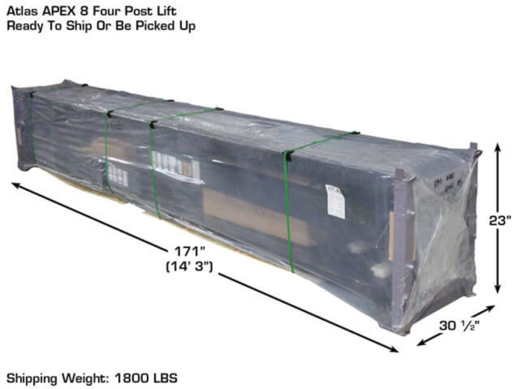 Apex 8 ALI Certified 8,000 lb 4-Post Lift