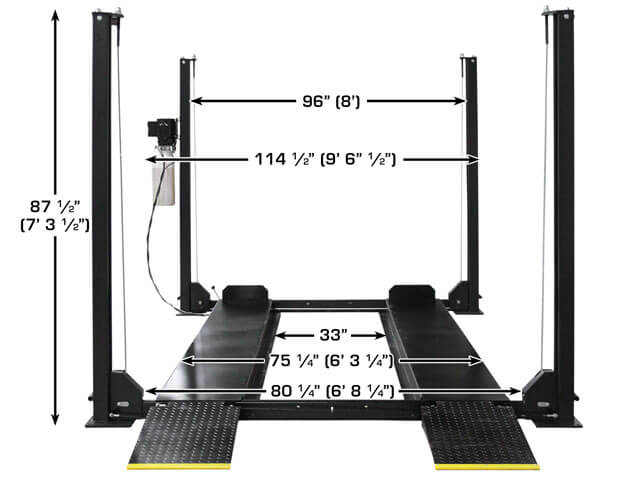 Apex 8 ALI Certified 8,000 lb 4-Post Lift