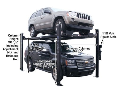Garage PRO8000EXT 8,000 lb Extra Tall 4-Post Lift