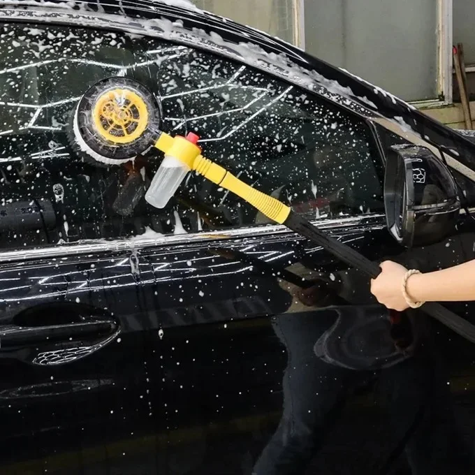 فرشاة غسيل سيارات أوتوماتيكية دوارة بزاوية 360 درجة