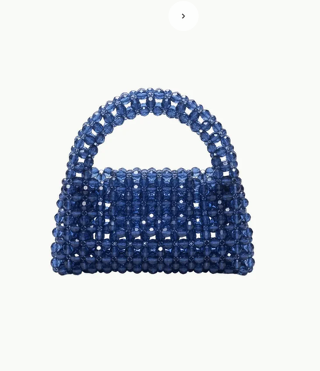 حقيبة يد بالخرز الأزرق الداكن