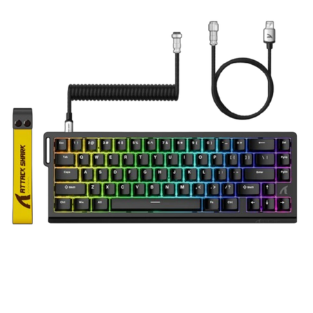 ATTACK SHARK X68 HE Magnetic with Coiled Cable [Black]