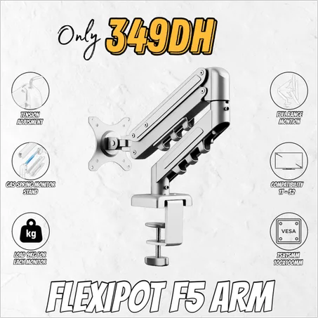 FLEXIPOT F5 SINGLE MONITOR ARM