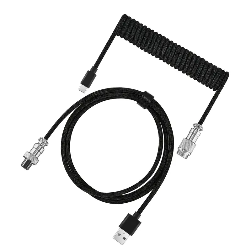 Coiled Keyboard Cable [Black]