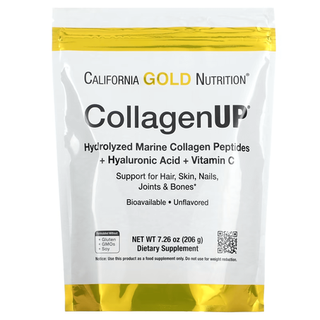 California Gold Nutrition Collagene marin hydrolysé + Acide hyaluronique + Vitamine C 206 g