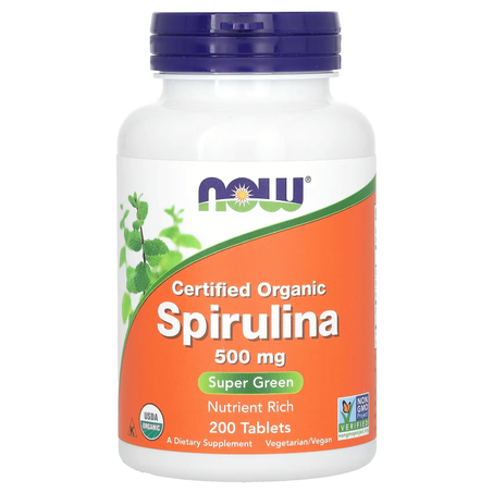 NOW Foods Spiruline 500 mg 200 Tablet