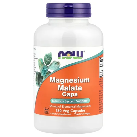 NOW Foods Magnesium Malate Caps 95 mg 180 Capsules