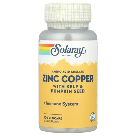 Solaray Zinc Copper with Kelp & Pumpkin Seed 100 VegCaps