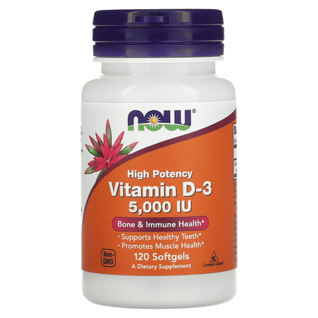 NOW Foods Vitamine D3 5000 UI 120 capsule