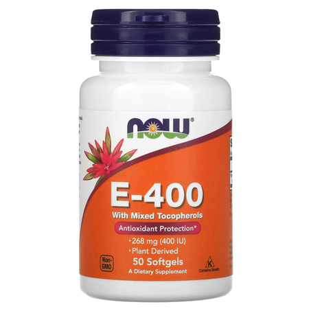 NOW Foods E-400 268 mg (400 IU) 50 Softgels
