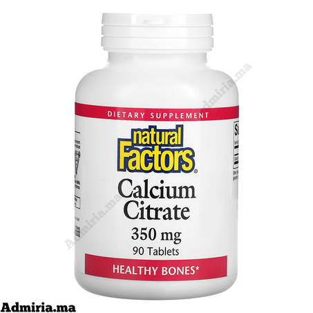 Natural Factors Citrate de calcium 350 mg 90 Tablet