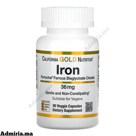 California Gold Nutrition Fer (bisglycinate) 36 mg 90 capsule