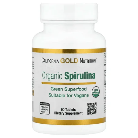 California Gold Nutrition Organic Spirulina 60 Tablets