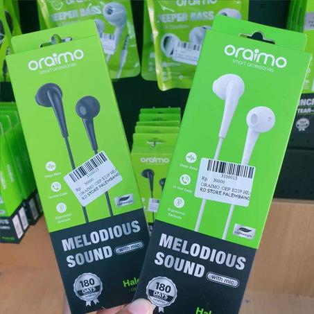 Oraimo Écouteurs ergonomiques filaires OEP-E21P avec Micro , Son HD Extra Bass - Noir