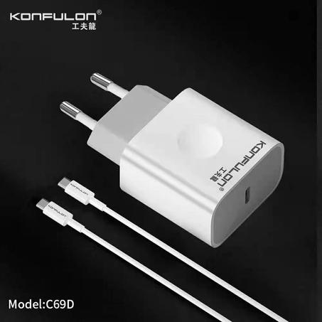 Konfulon C69D Fast chargeur 20W , 5V 4A Type-c Type-c