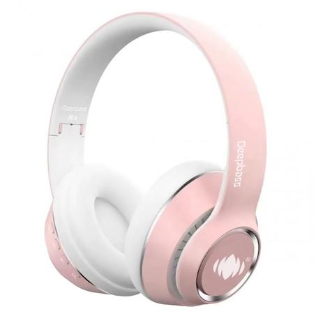 Deep Bass R4 ecouteurs Casque Bluetooth V5 + sans fil TSuppor TF Card-FM-Audio input ROSE