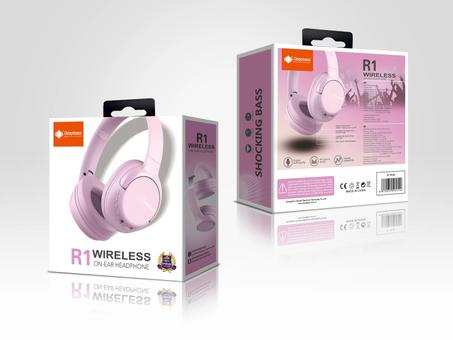 Deep Bass R1 ecouteurs Casque Bluetooth V5 + sans fil TSuppor TF Card-FM-Audio input ROSE