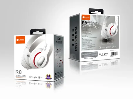 Deep Bass R8 ecouteurs Casque Bluetooth V5 + sans fil TSuppor TF Card-FM-Audio input BLANC