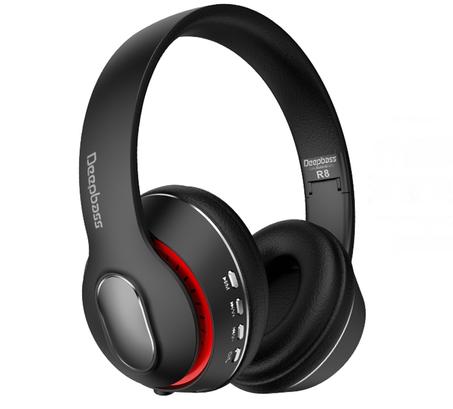 Deep Bass R8 ecouteurs Casque Bluetooth V5 + sans fil TSuppor TF Card-FM-Audio input NOIR