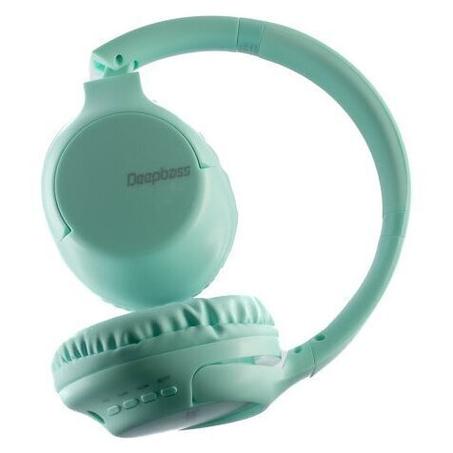 Deep Bass R1 ecouteurs Casque Bluetooth V5 + sans fil TSuppor TF Card-FM-Audio input VERT