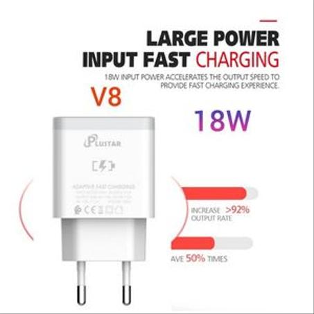 Plustar MY-A301Q Chargeur Compatible Avec Tous Les Smartphones - micro usb - 18 W -Charge rapide 3.0