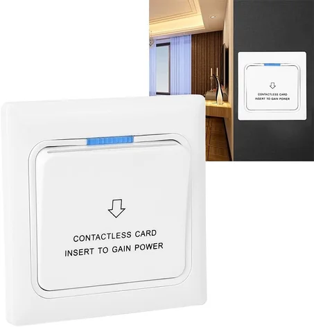 Tarjeta de alimentación con sensor de tarjeta de alimentación, interruptor de ahorro de energía para hotel, interruptor de luz, extensor de placa de llave 3.4x3.4in 100 veces pruebas de envej