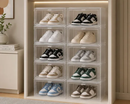 boîtes à chaussures en plastiaue
