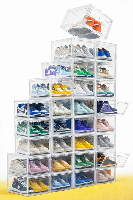 Boîtes à chaussures transparent silicone avec plexiglass