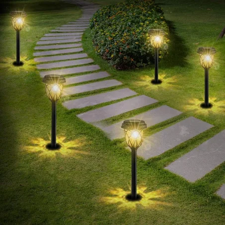6Lampes solaires de jardin Décoration de jardin - Éclairage de chemin pour villa pelouse