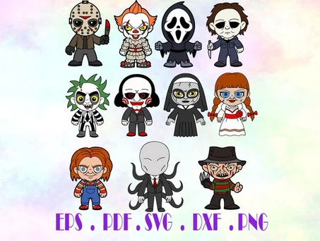 Bundle movie svg, File Characters,Halloween svg, Halloween clipart Cut files for cricut, Silhouette Cameo, SVG, PNG, DXF