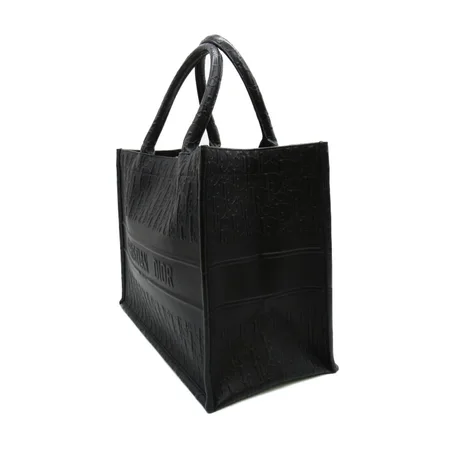 Dior Book Tote Bag Hand leather Black for Women Medium