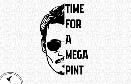 Time for a Mega Pint SVG Files | Time for a Mega Pint Cut Files | Johnny Depp Vector Files | Johnny Depp Vector | Johnny Depp Clip Art