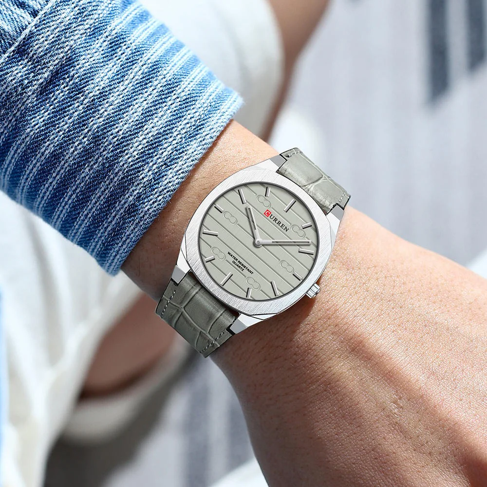 Montre ORIGINAL CURREN 8480 - avec bracelet en cuir - style GUCCI