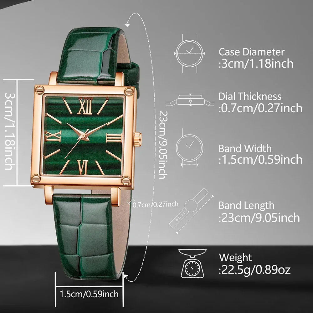 Green Émeraude Luxury Watch Set – Timeless Elegance for Her