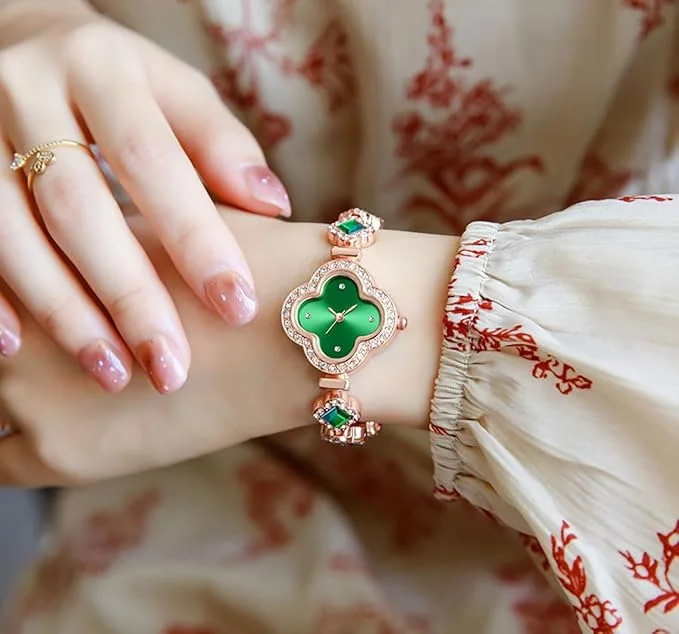 Royelle Emerald Luxe Watch – Rose Gold Elegance