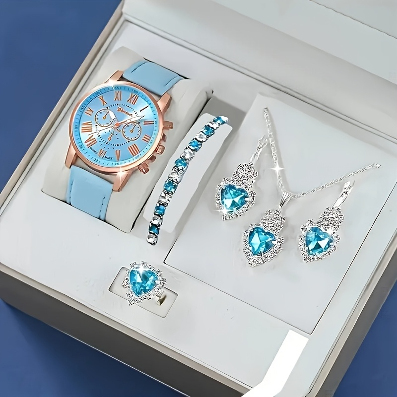 Aurora Blue Luxury Jewelry & Watch Set