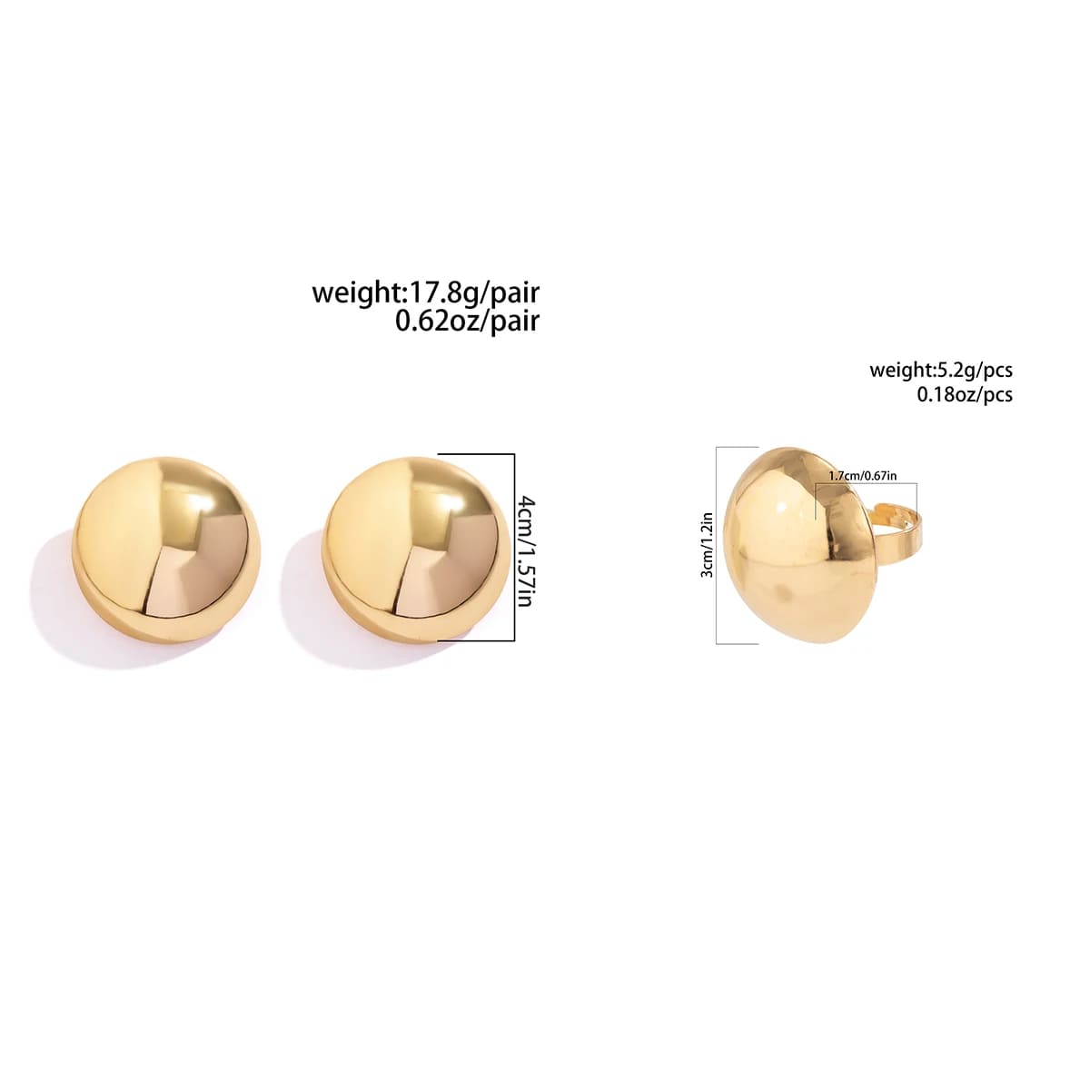 Ring & Earrings Set – Bold Shine