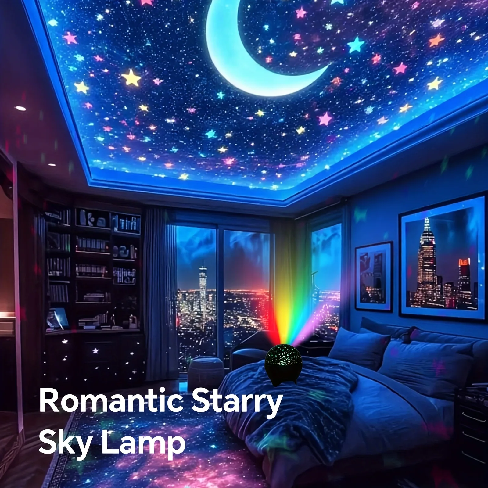 RGB Starry Night Galaxy Projector – Magical Sky Light with Sound Activation