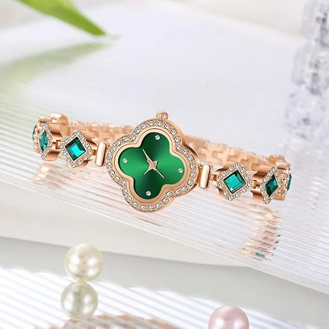 Royelle Emerald Luxe Watch – Rose Gold Elegance
